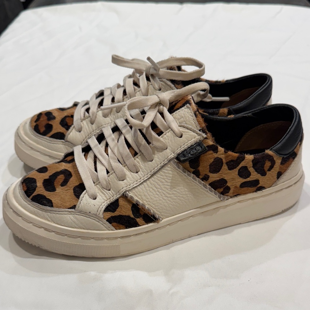 UGG Cream and Leopard Print Sneakers